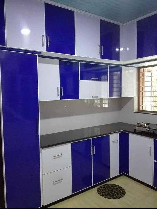 modular kitchen blue 