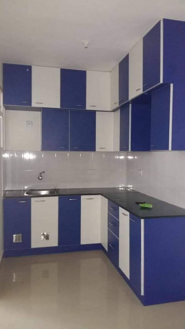 modular kitchen blue 
