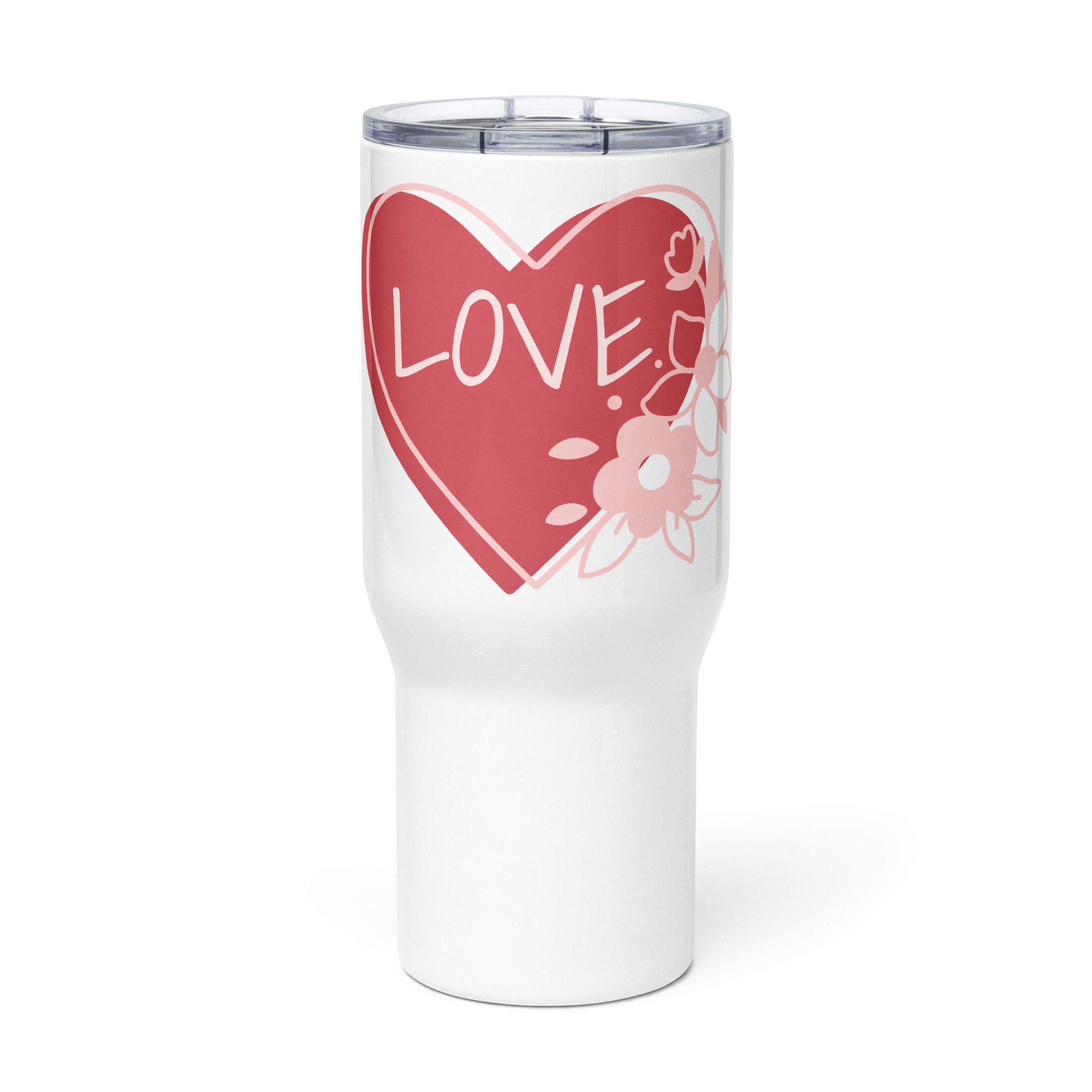 Travel mug with a handle