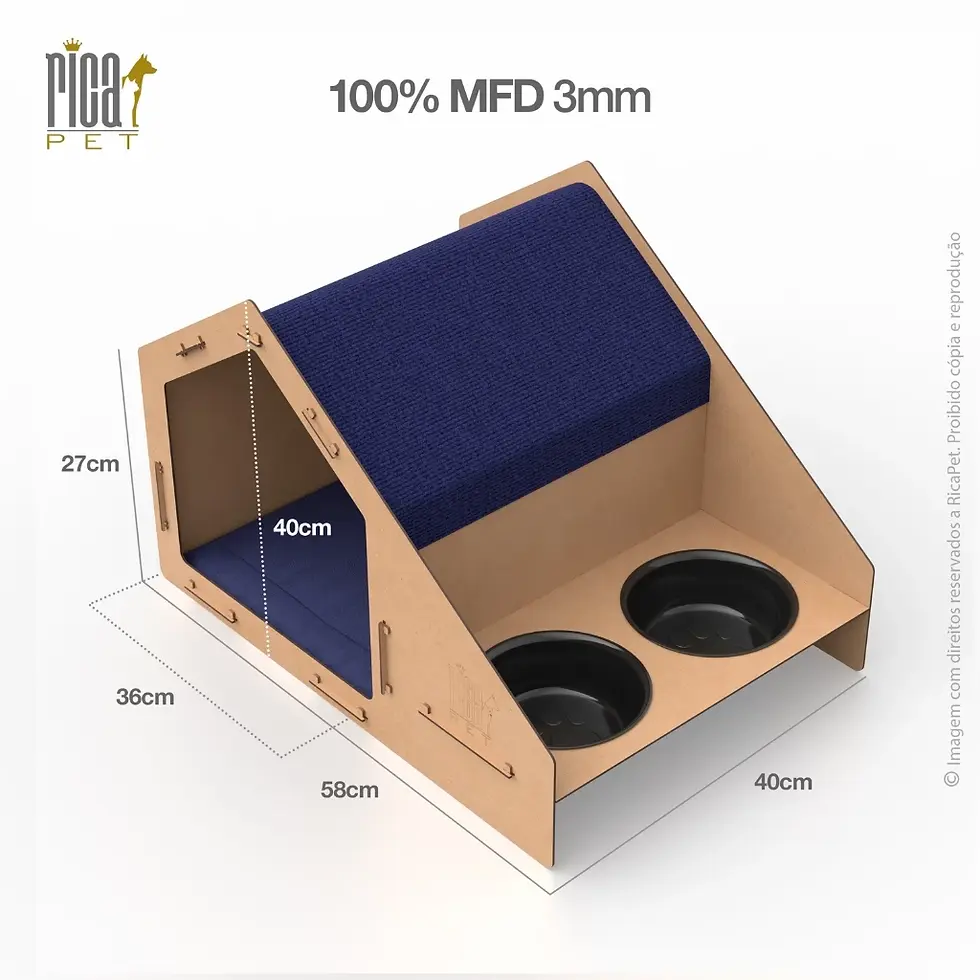 Miniatura: Casinha Gato Arranhador Comedouro Casa Caminha Com Arranhador Carpete Luxo Pet R