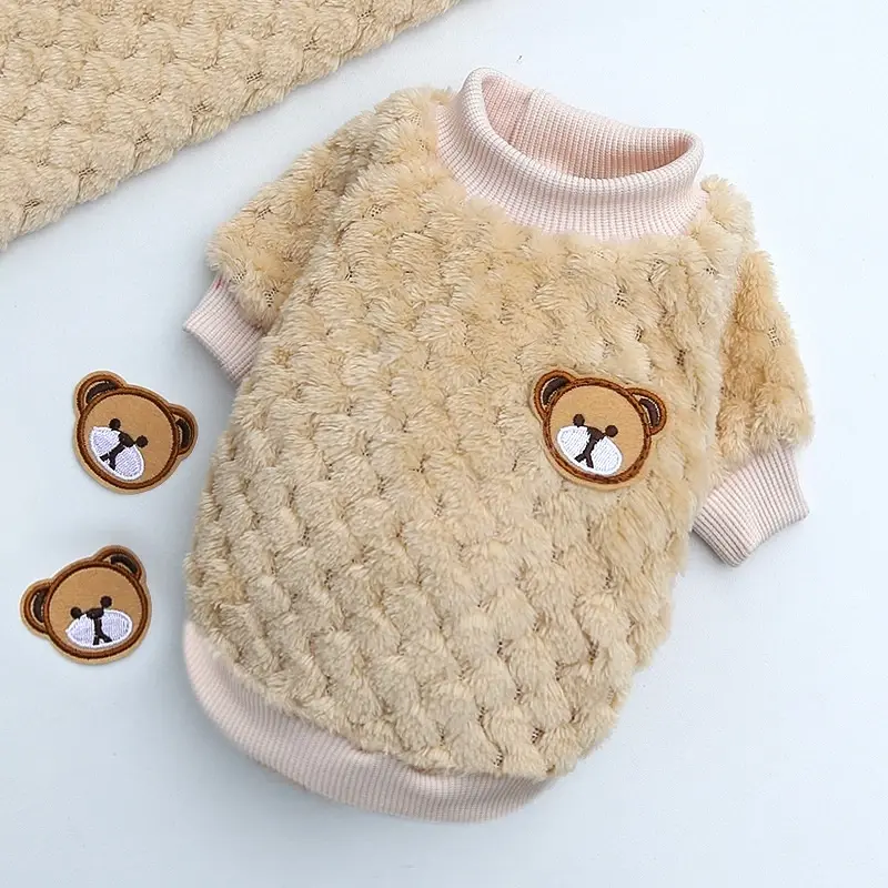 Miniatura: Roupas De Inverno Cão Pequeno E Médio Pet Camisola Rosa Push Bonito Plush Yorksh