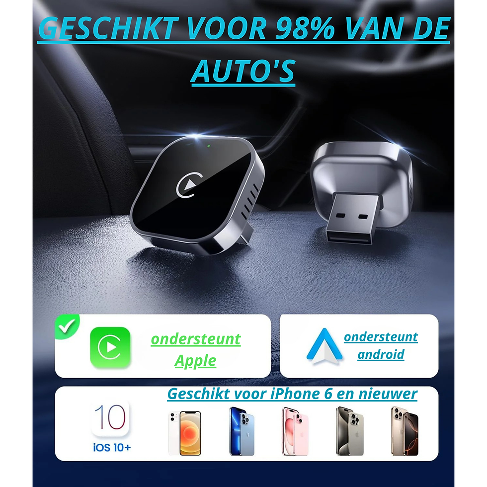 Thumbnail: Carplay™ 2026 – Draadloze Iphone & Android Auto Adapter