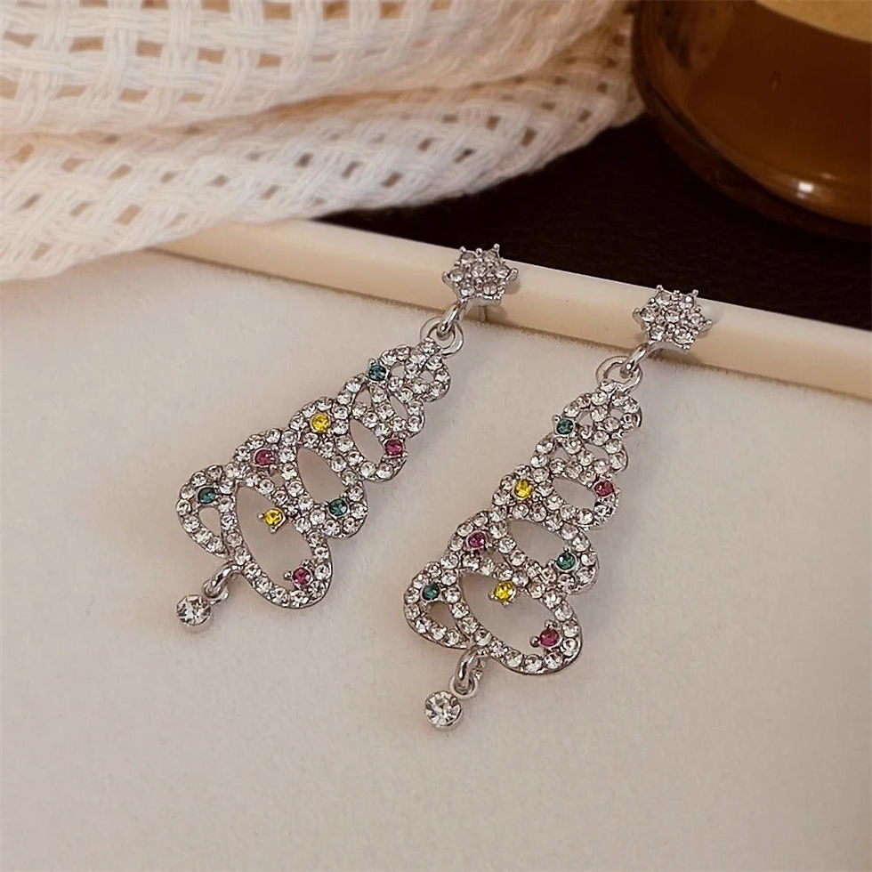 Thumbnail: Jewelance™ ChristmasEarrings: Kerstboom Oorbellen