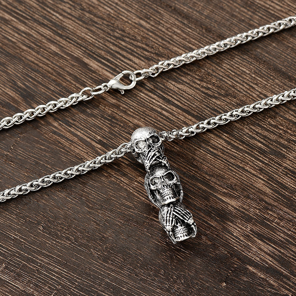 Thumbnail: Jewelance™ SkullNecklace: Schedel Halsketting Voor Heren En Vrouwen