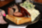 Toasted bread and sausage