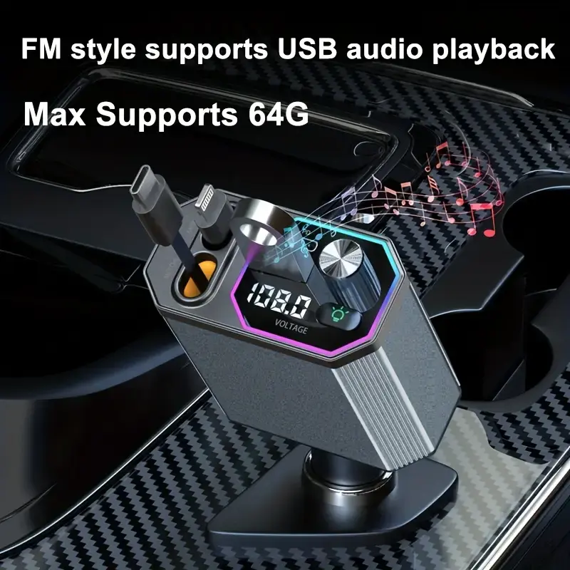 الصورة المصغرة: 120W Metal Aluminum Alloy Car Charger Super Fast Charging USB Port Cigarette Lig