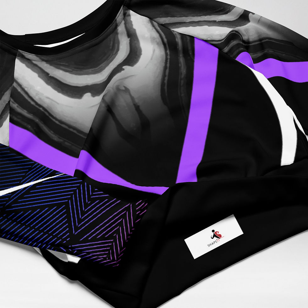 Miniature : Shapeit Gym And Street Wear - Women's Long Sleeve Crop Top - The Color Purple