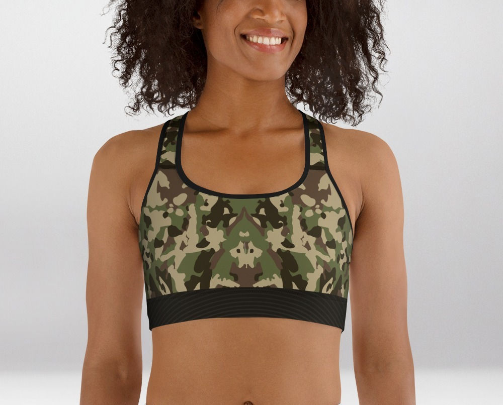 Shapeit Gym And Street Wear Military Mode Precision Padded Sports Bra.