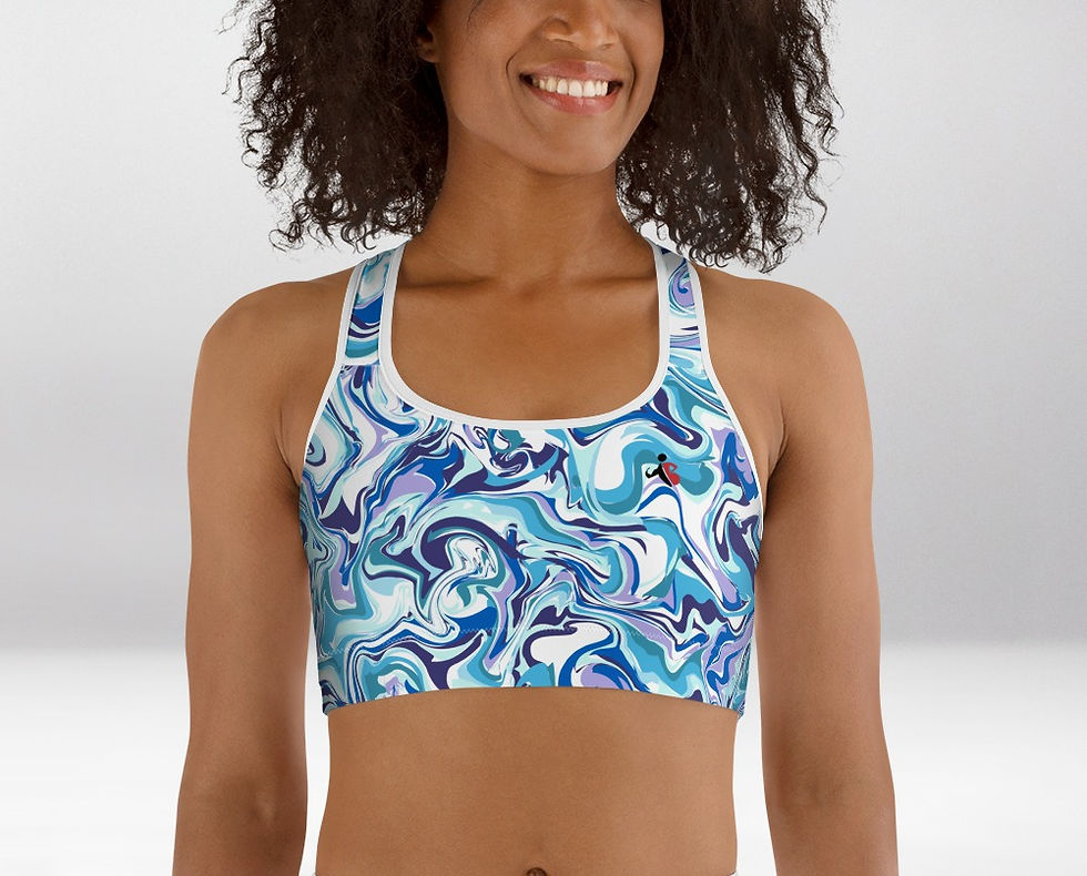 Miniature : Shapeit Gym And Street Wear Blue Hydro Dip precision padded sports bra