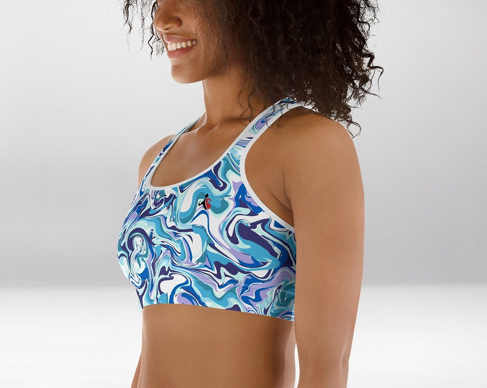 Miniature : Shapeit Gym And Street Wear Blue Hydro Dip precision padded sports bra
