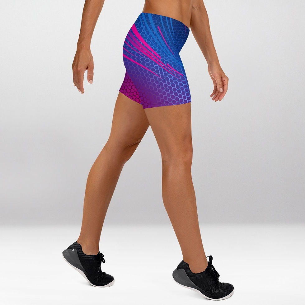 Thumbnail: Model wearing Shapeit Gym & Street Wear Strobe lights 2 exercise Booty Shorts