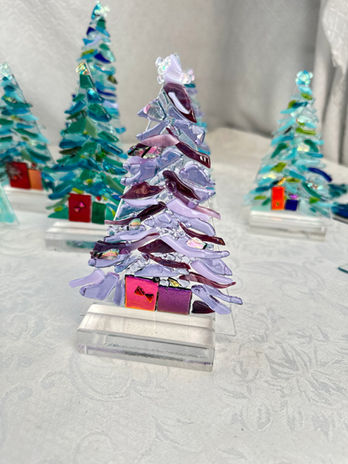 glass art Christmas trees