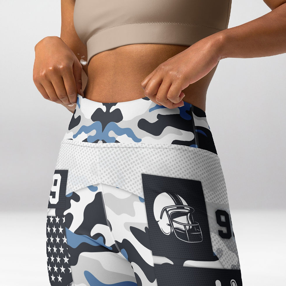 Miniature : shapeit gym & street wear Blue American Football Exercise leggings. #FITGIRL