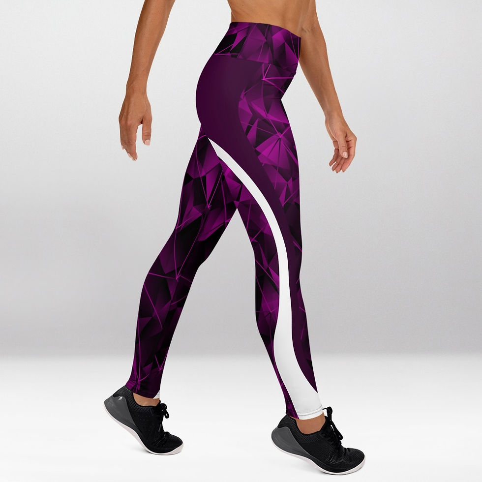 Thumbnail: shapeit gym & street wear Purple Mirror Maze exercise leggings. #FITGIRL