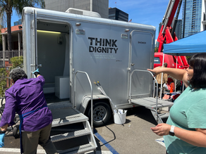 Happiness in a two-stall trailer – how a San Diego charity helps homeless people get showers