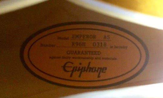 Thumbnail: SOLD - 1996 Epiphone Emperor Regent made by Peerless