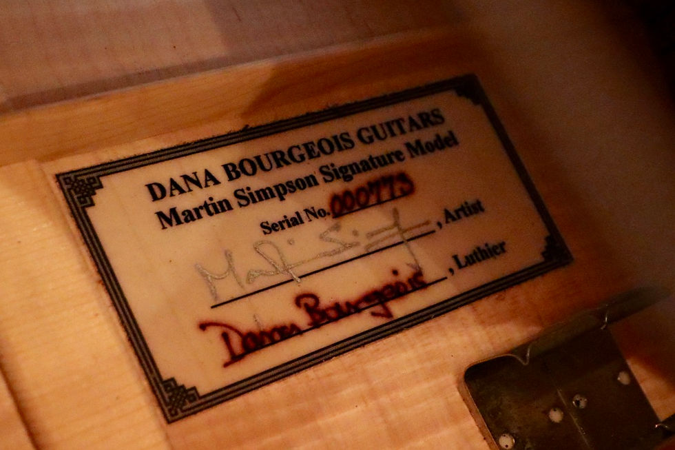 Thumbnail: SOLD - 1997 Bourgeois Martin Simpson Signature - Vine Inlay - Trans Black