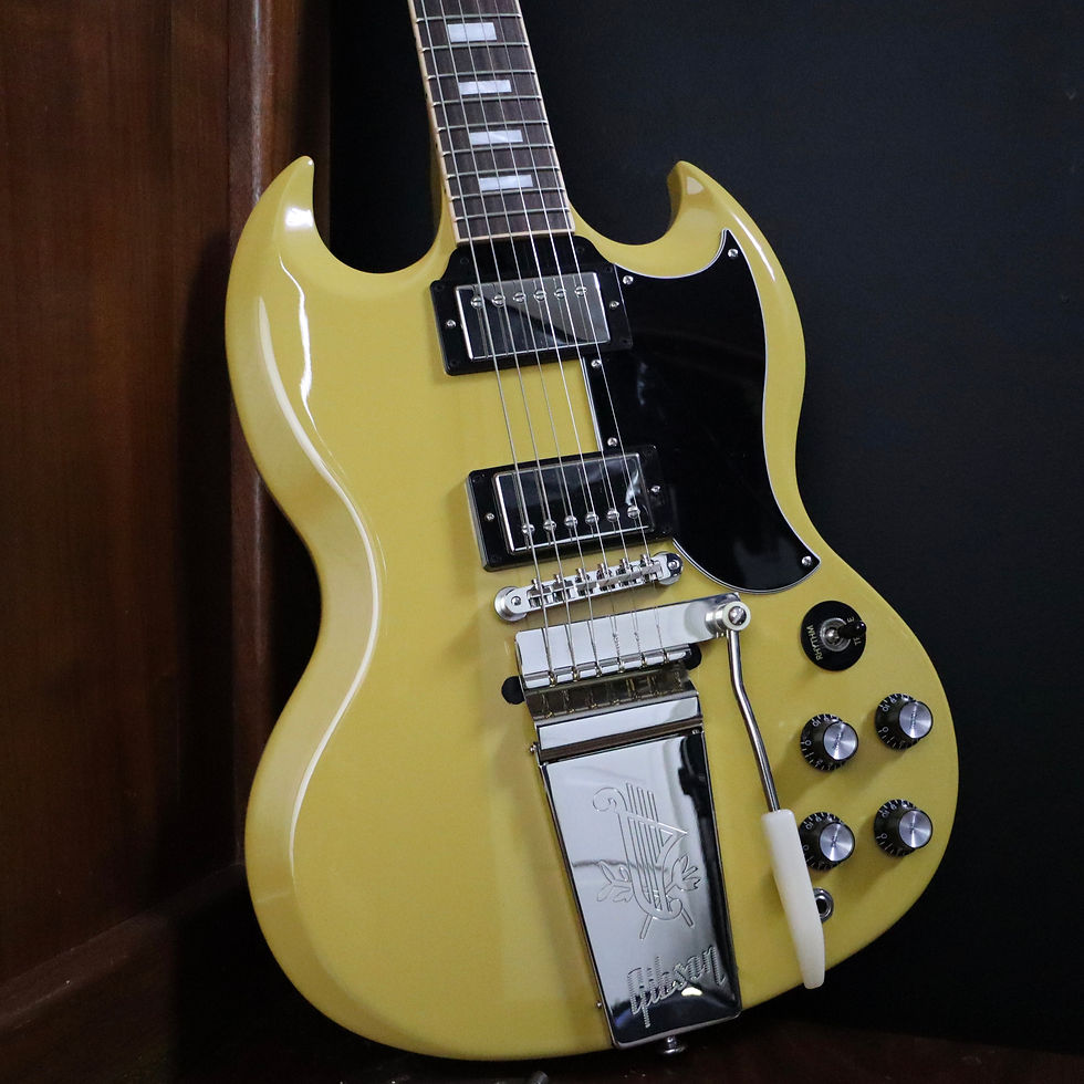 SOLD - 2019 Gibson SG Standard - Gloss Yellow - Factory Maestro Vibrola Mod