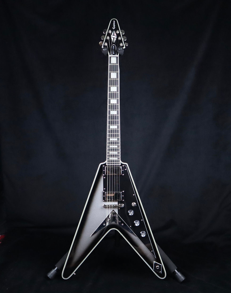 SOLD - 2016 Epiphone Brent Hinds Flying V Custom - Silverburst