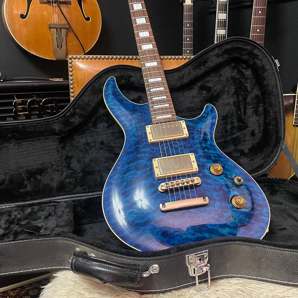 Thumbnail: SOLD - 2013 ESP E-II Mystique QM NT MARBL - Quilted Marine Blue
