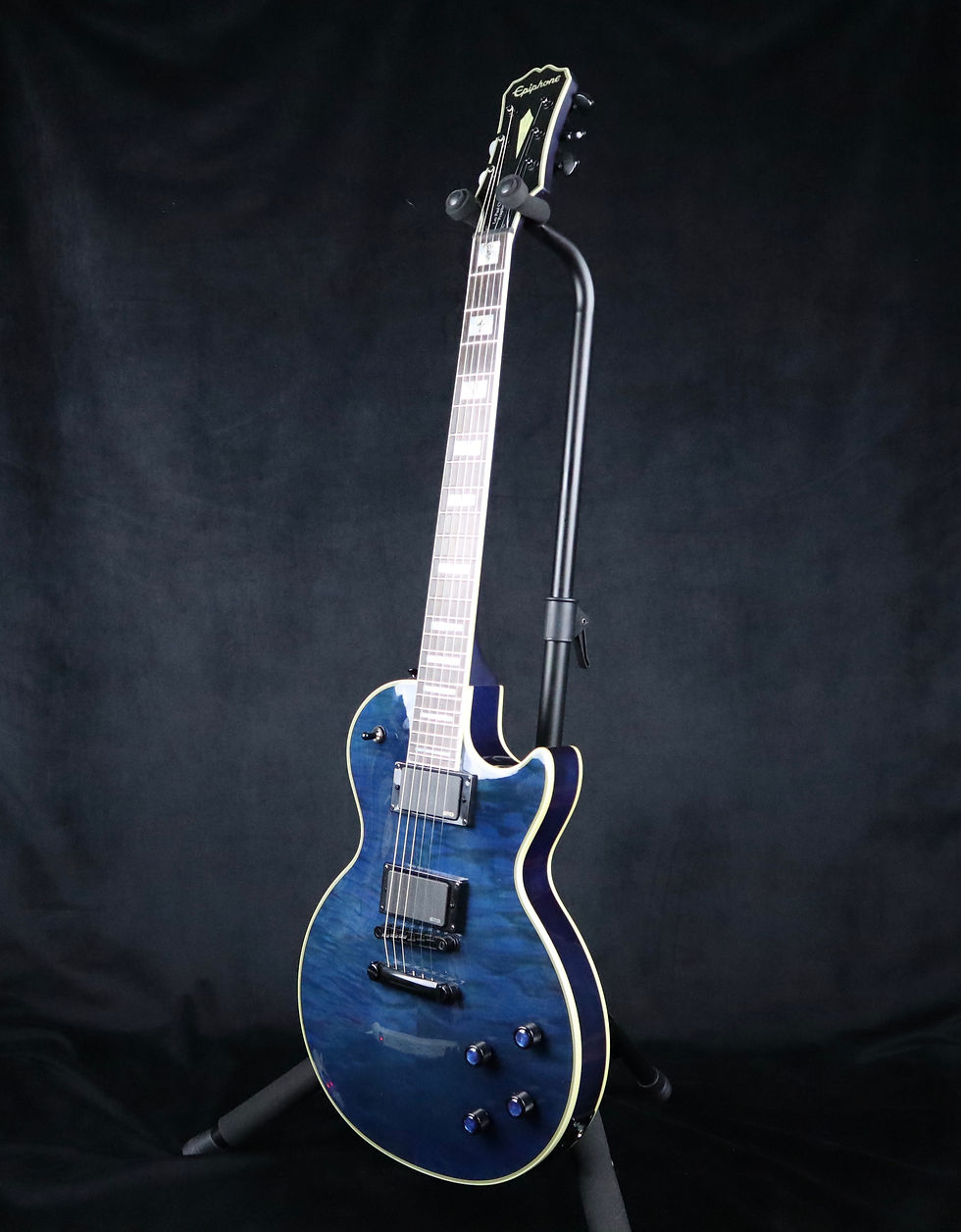 Thumbnail: SOLD - 2014 Epiphone Prophecy Les Paul Custom Plus EX Flame Top - Sapphire