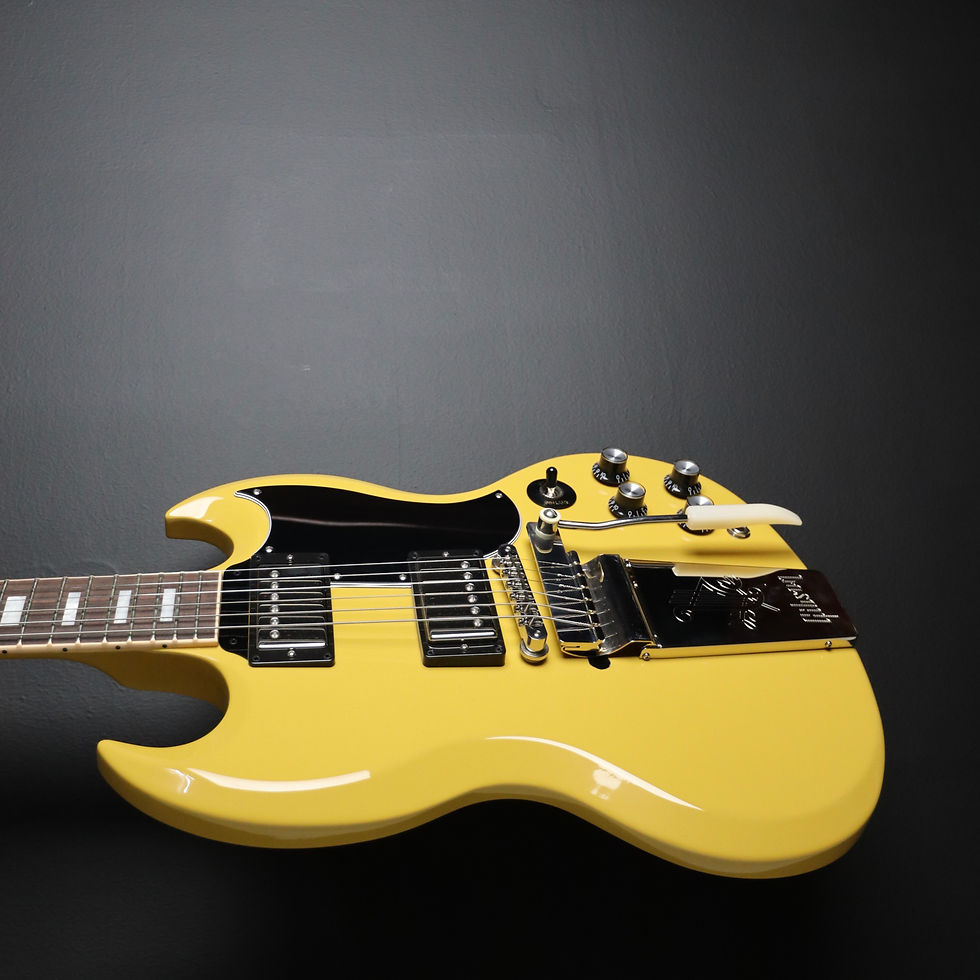 Thumbnail: SOLD - 2019 Gibson SG Standard - Gloss Yellow - Factory Maestro Vibrola Mod