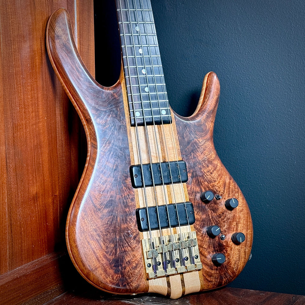 SOLD - 2017 Ken Smith BSR 5TN Presentation Black Tiger 5 String Bass