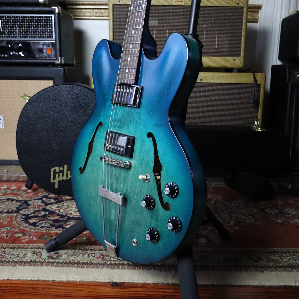 Thumbnail: SOLD - 2018 Gibson Memphis ES-330 Satin - Aquamarine - Factory Humbuckers 