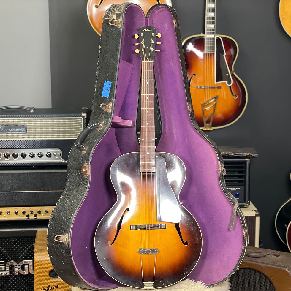 Thumbnail: SOLD -1937 Gibson L-50 with Elevated Fingerboard and Rare Tailpiece Variation
