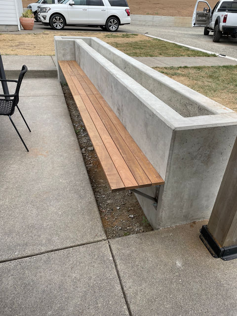 Concrete bench foundation installation by Tyeco Services, ensuring a solid and long-lasting base for outdoor seating in Vancouver, WA & Portland, OR