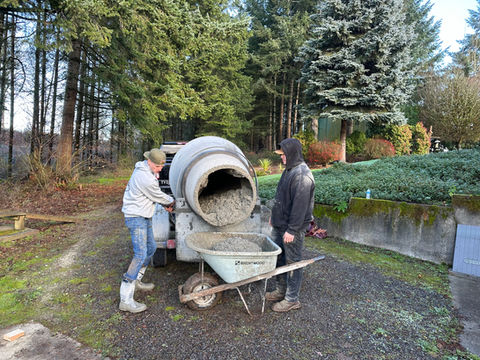 Mixing high-quality concrete materials by Tyeco Services, preparing for a strong and lasting foundation in Vancouver, WA & Portland, OR