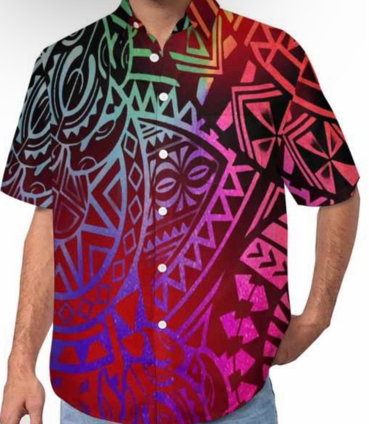 Men’s Tribal Ombré Dress Shirt  