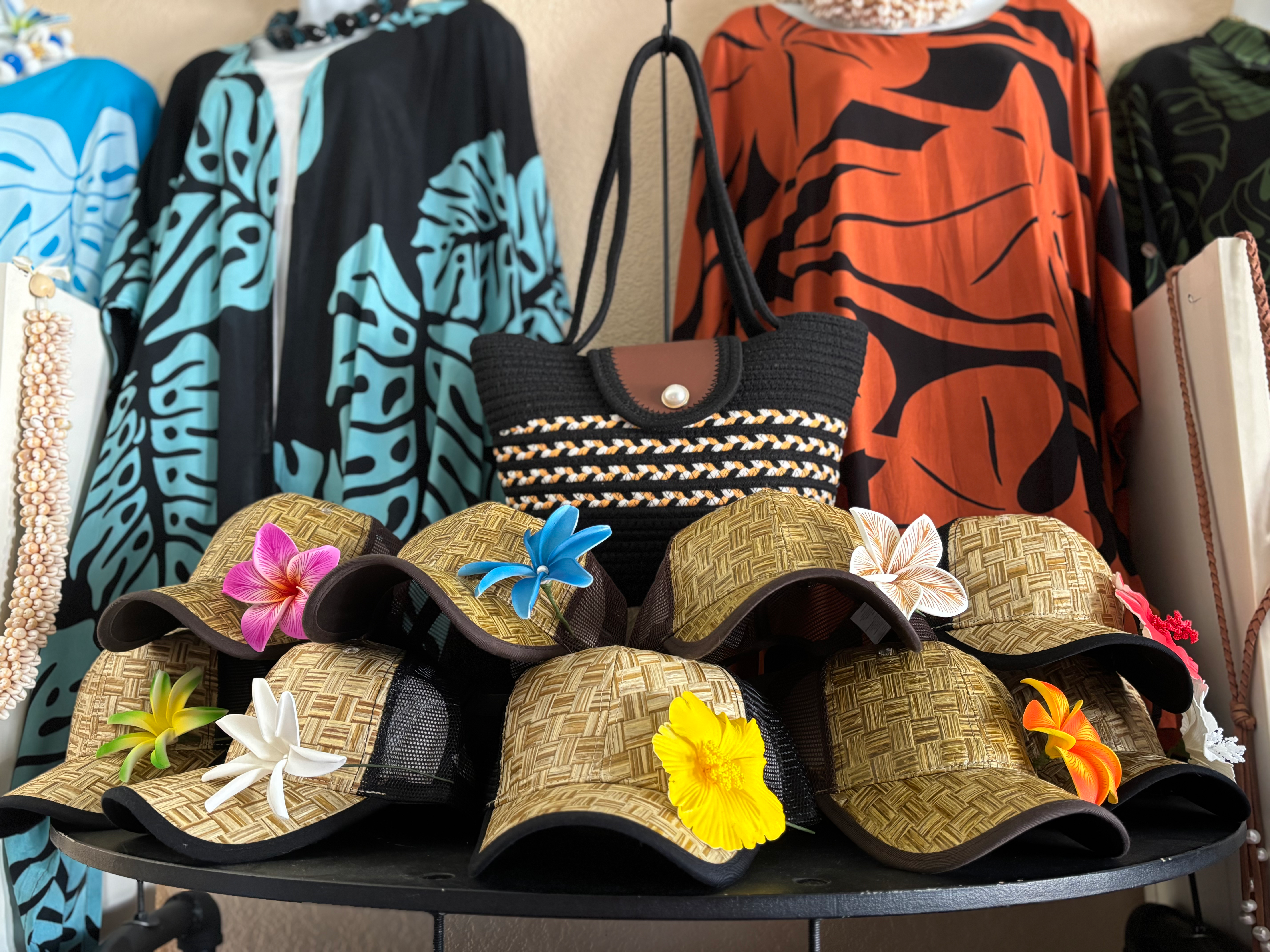 Lauhala Baaeball Caps (with or without flower)