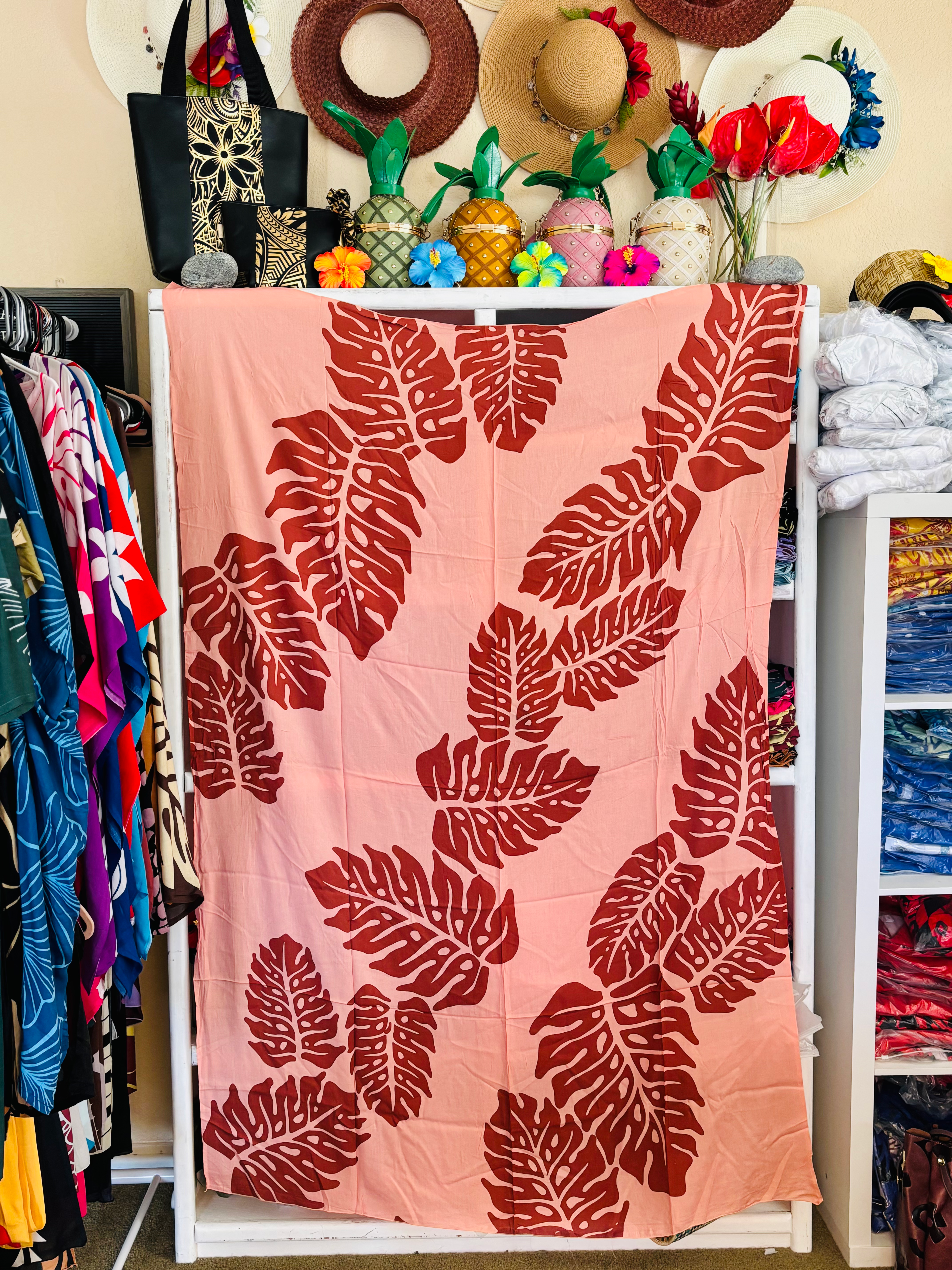 Peach Mini Monstera Sarong
