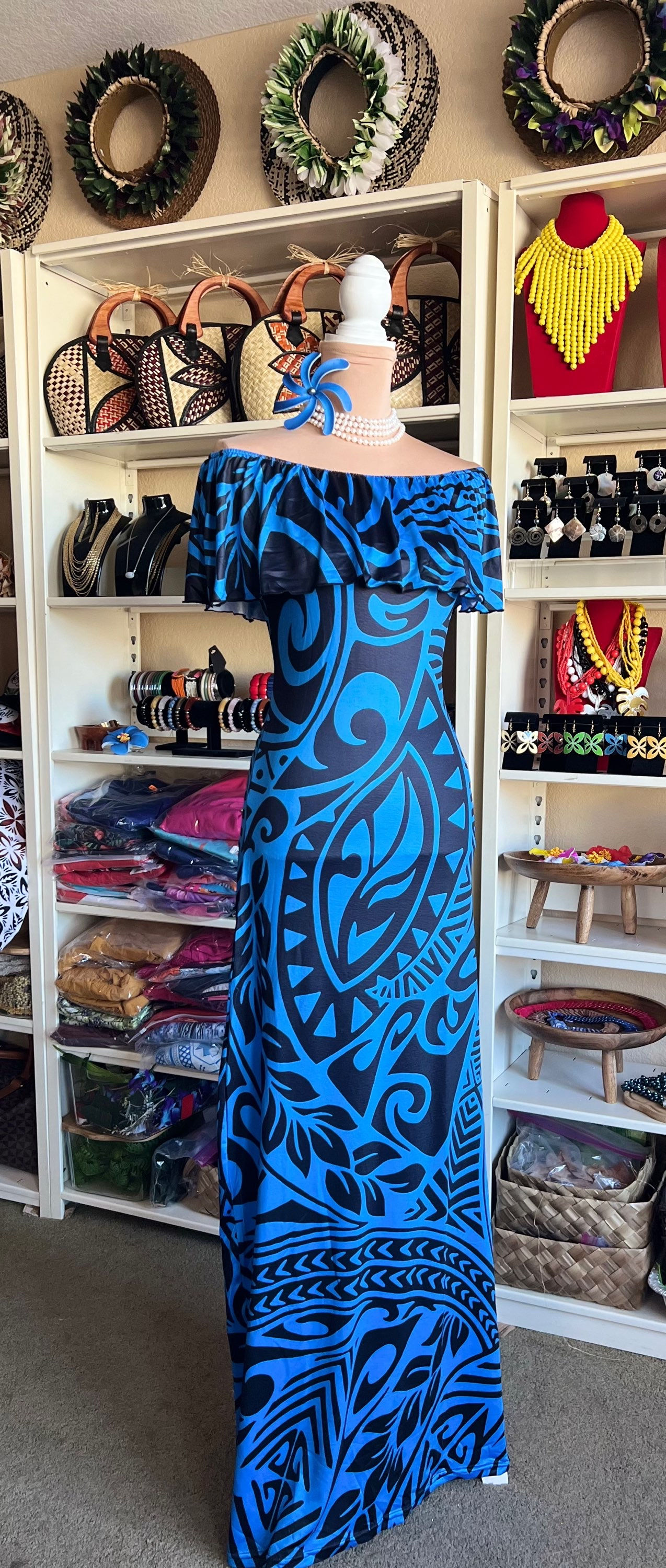 Aralei Dress - Blue Tribal