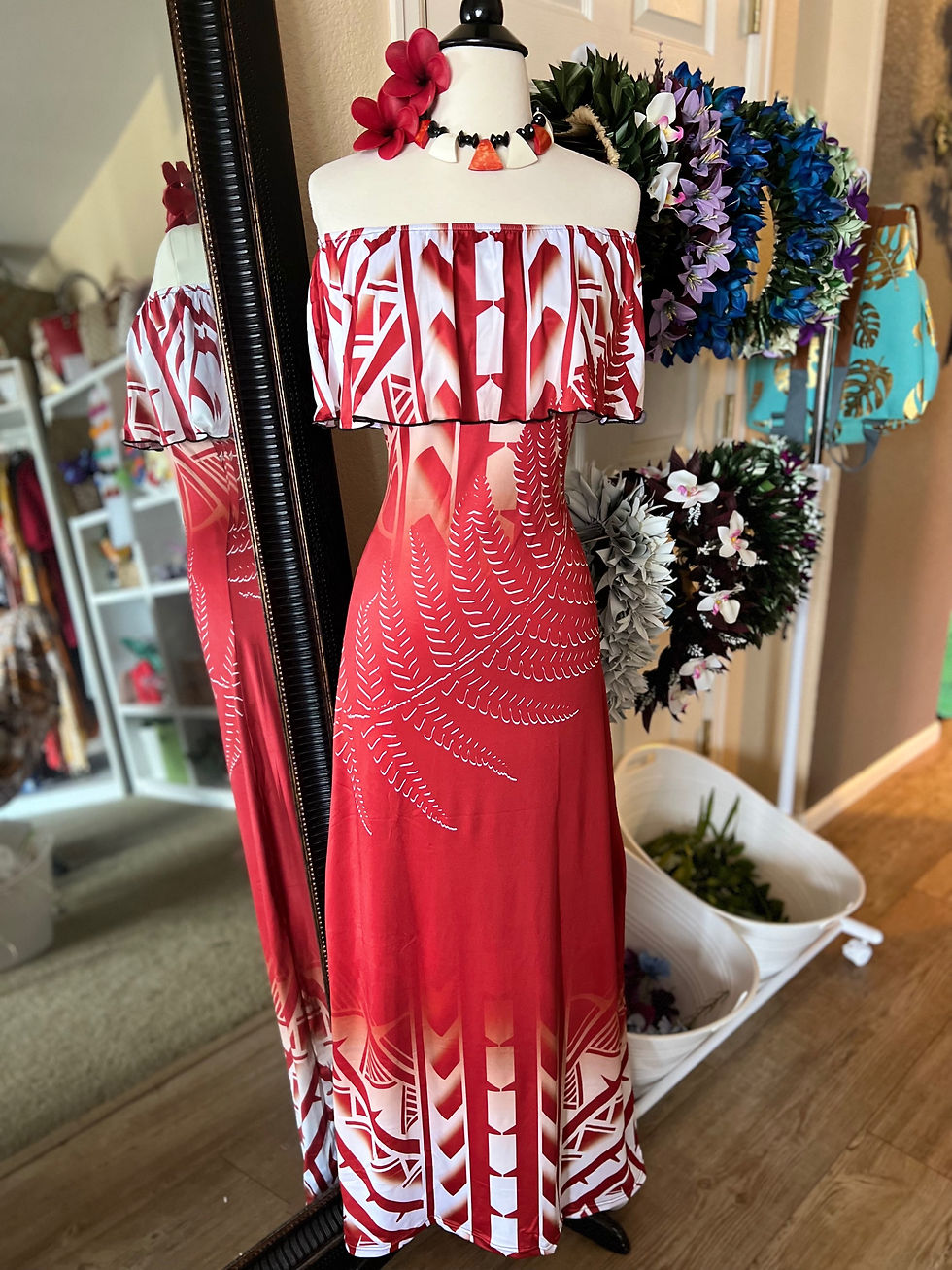 Thumbnail: Aralei - Red and White Tribal Dress