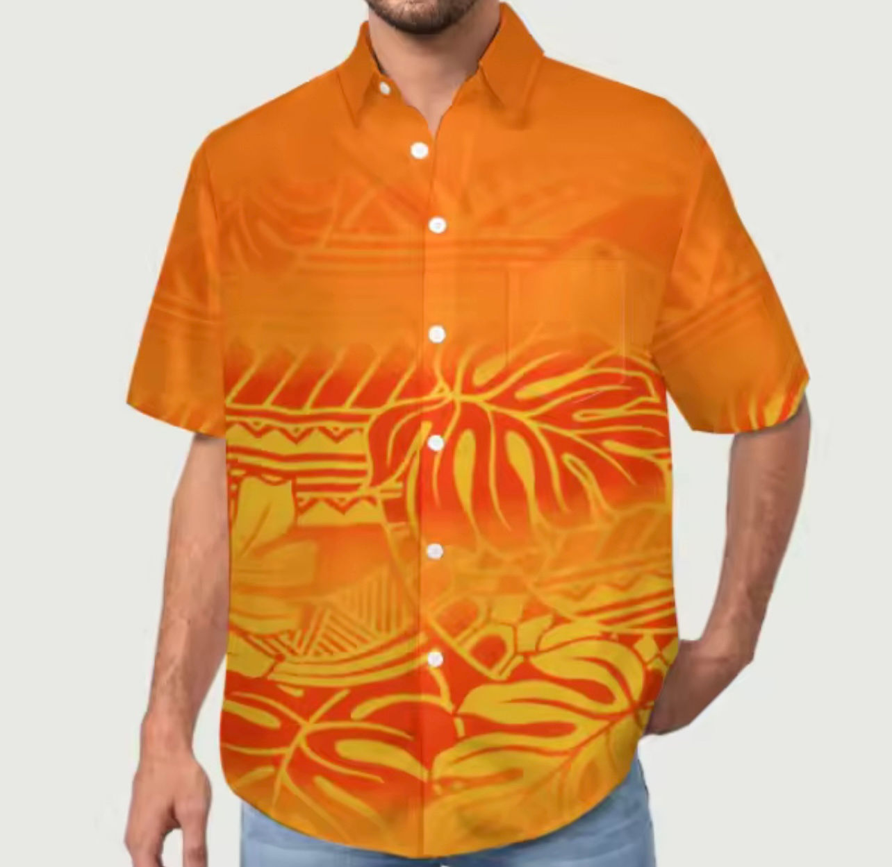 Elena Orange Men’s Matching Shirt