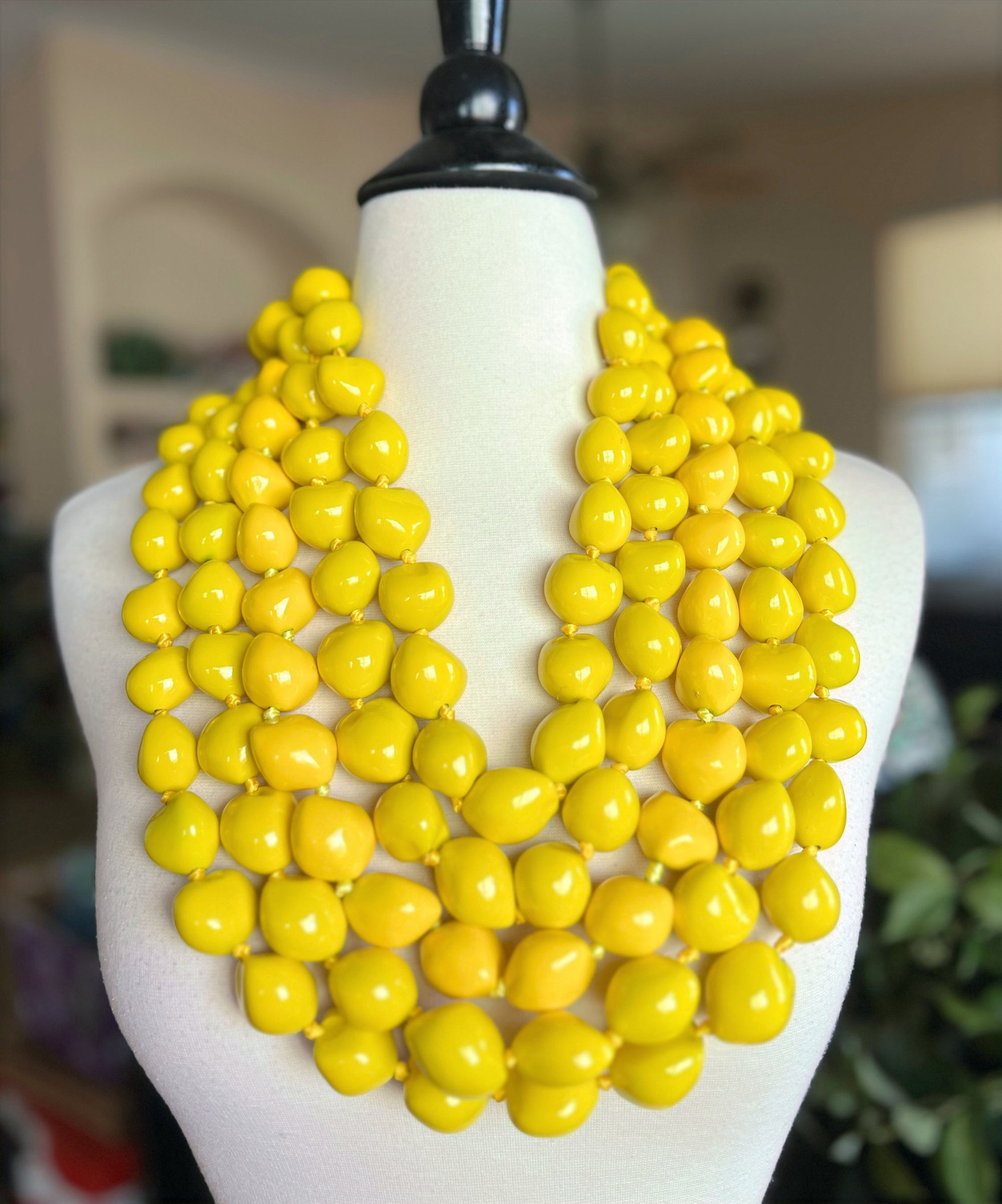 Yellow Kukui Nut Lei - Single Strand