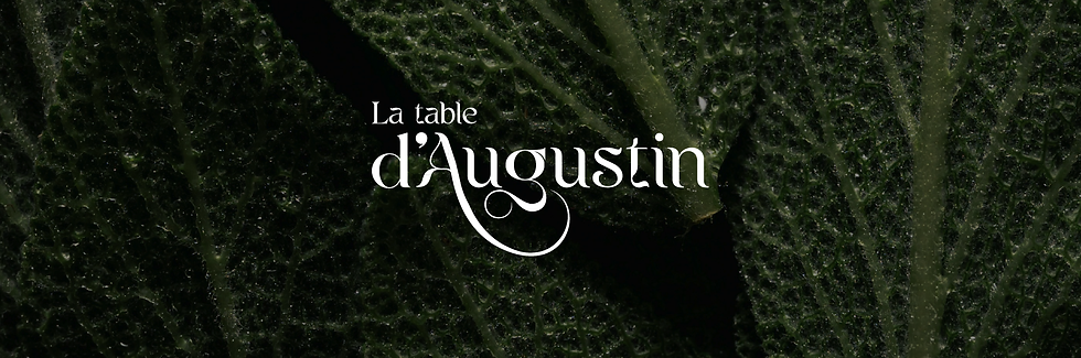 Logo La Table d'Augustin, restaurant bistronomique, identité noir mat et doré, typographie serif