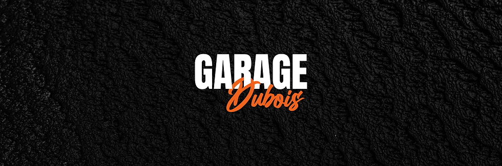 Logo Garage Dubois, garage indépendant, identité visuelle gris acier et orange brûlé
