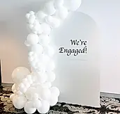 Custom removable vinyl decals for weddings and parties, designed for acrylic boards or tables, adding a personalized and stylish touch to event décor.