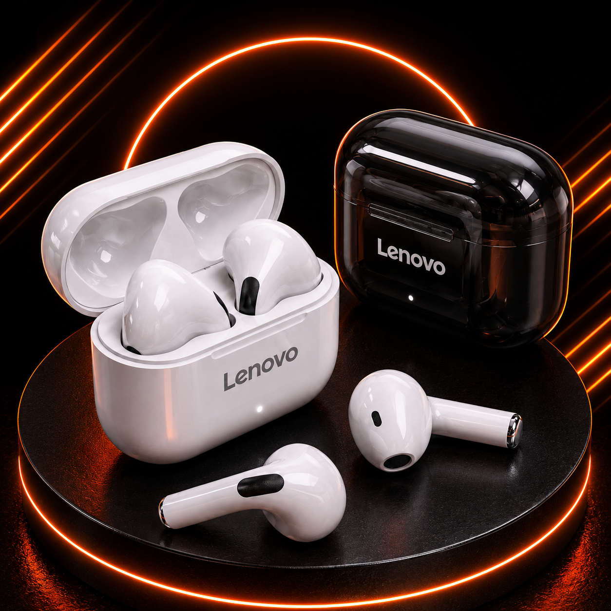 Lenovo LP40 Wireless Bluetooth Earbuds | Lightweight Earbuds with Touch Controls