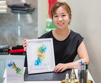 onsite alcohol ink art for Shanghai Tang