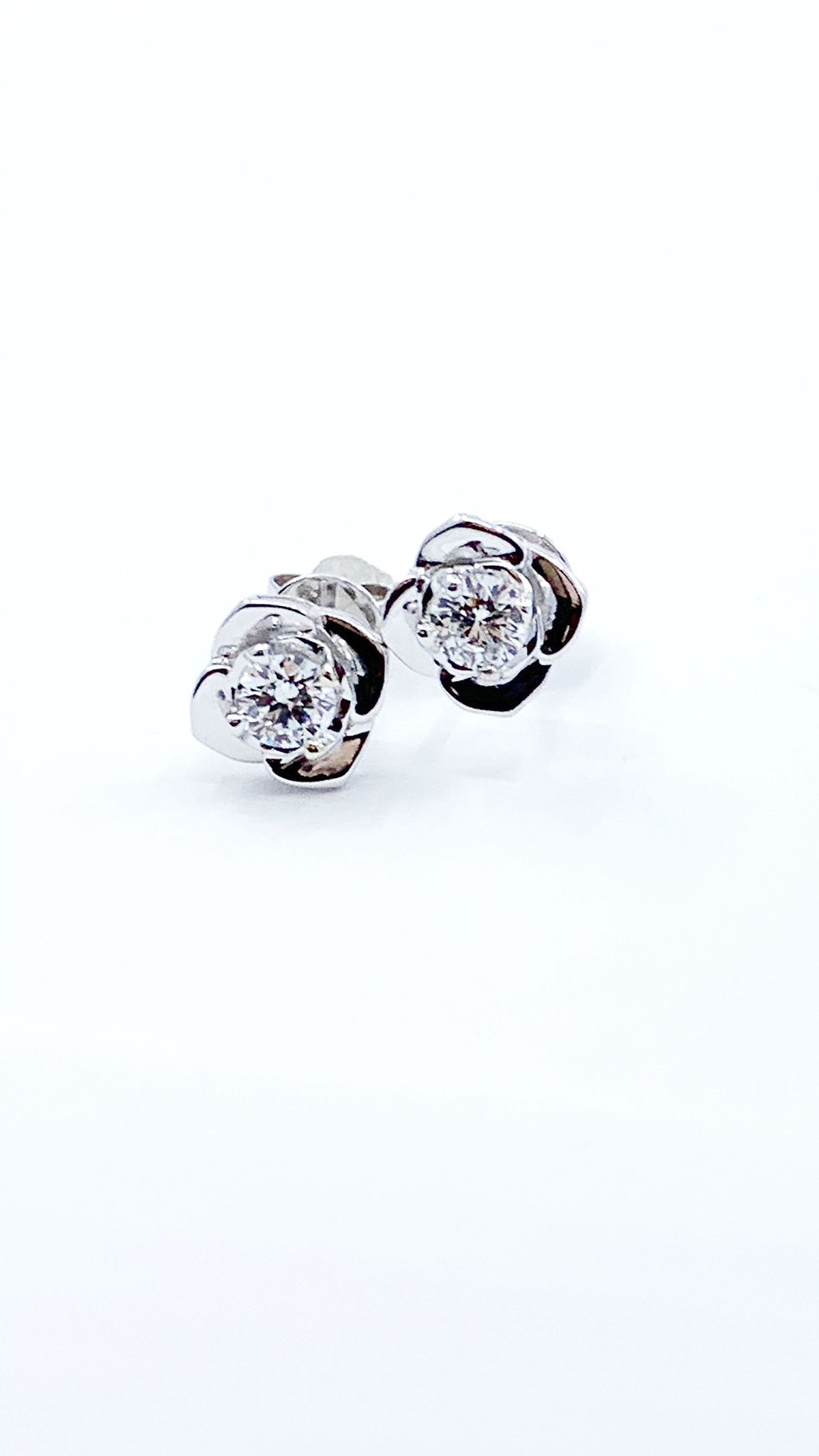 Diamond Rose Flowers Studs Earring