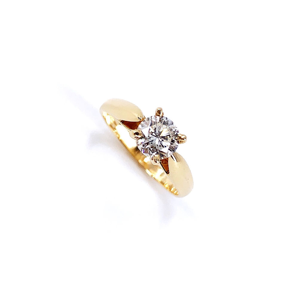 Thumbnail: Diamond Solitaire yellow Gold Ring 