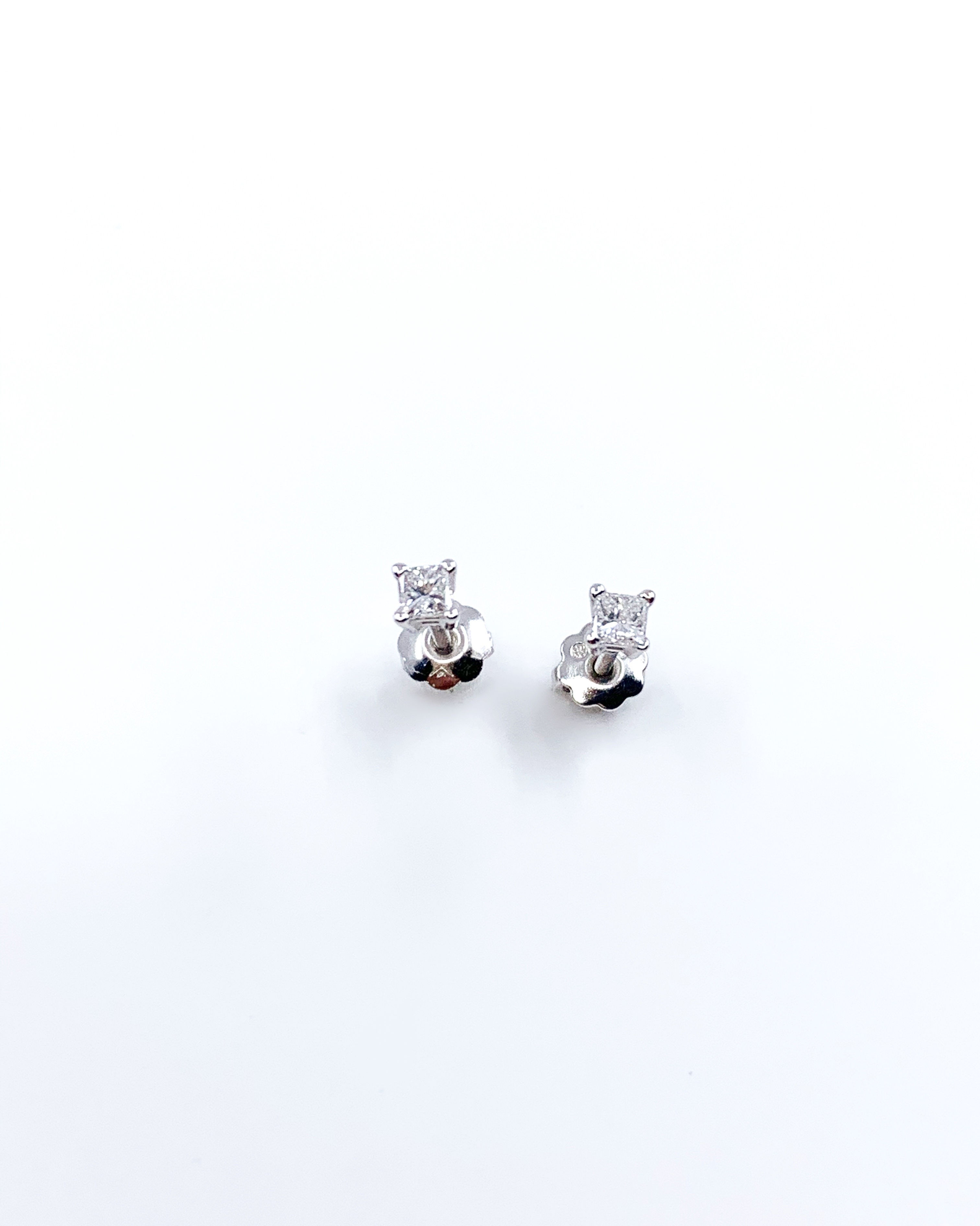 Diamond Princess Cut  Studs Earring