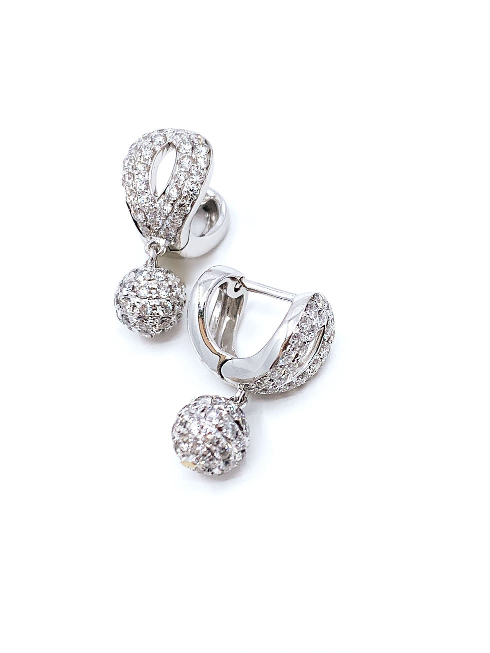 Diamond Hoop Huggie Dangling Earring