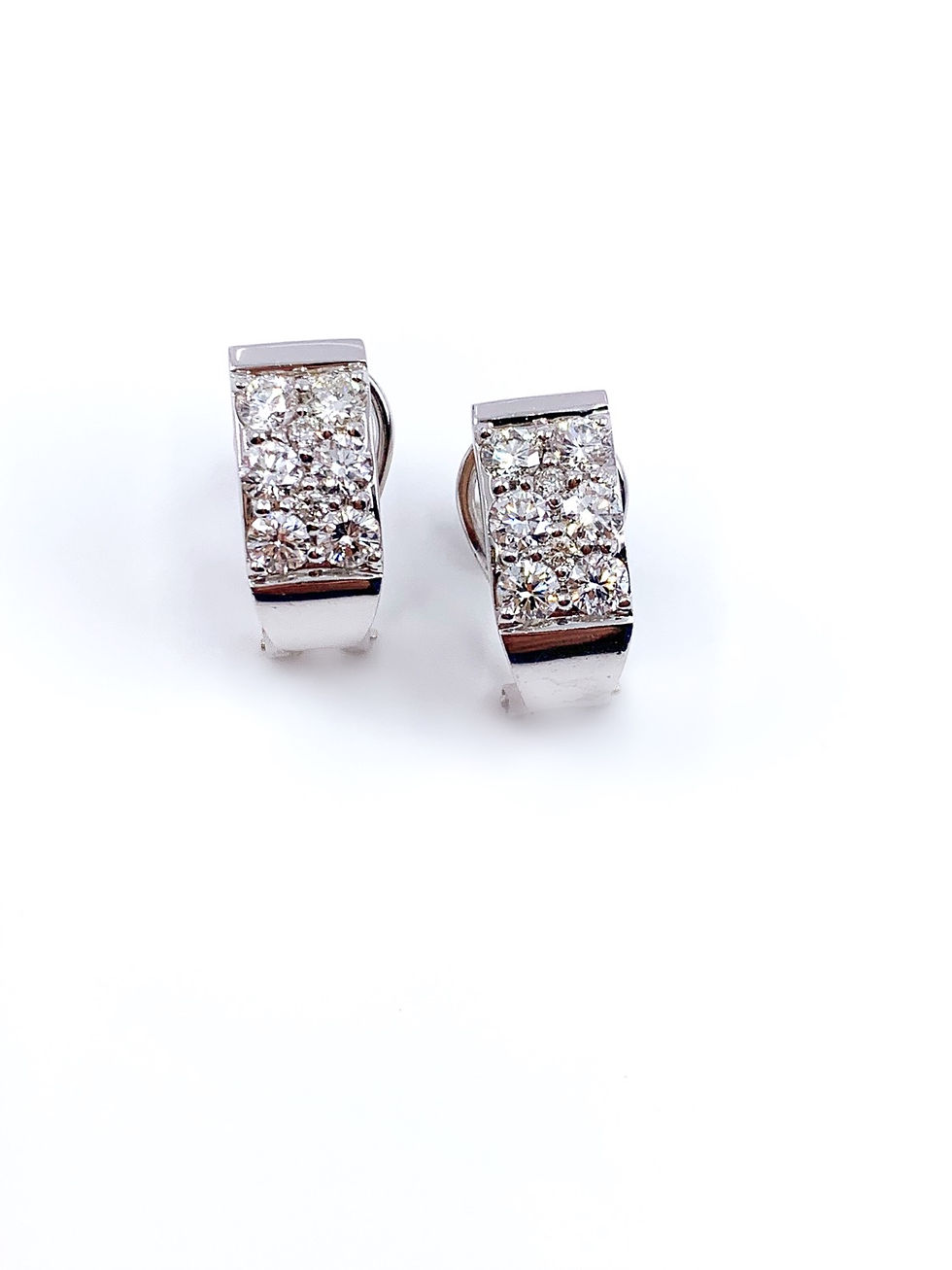 Diamond Pave-set Curved Bar Earrings