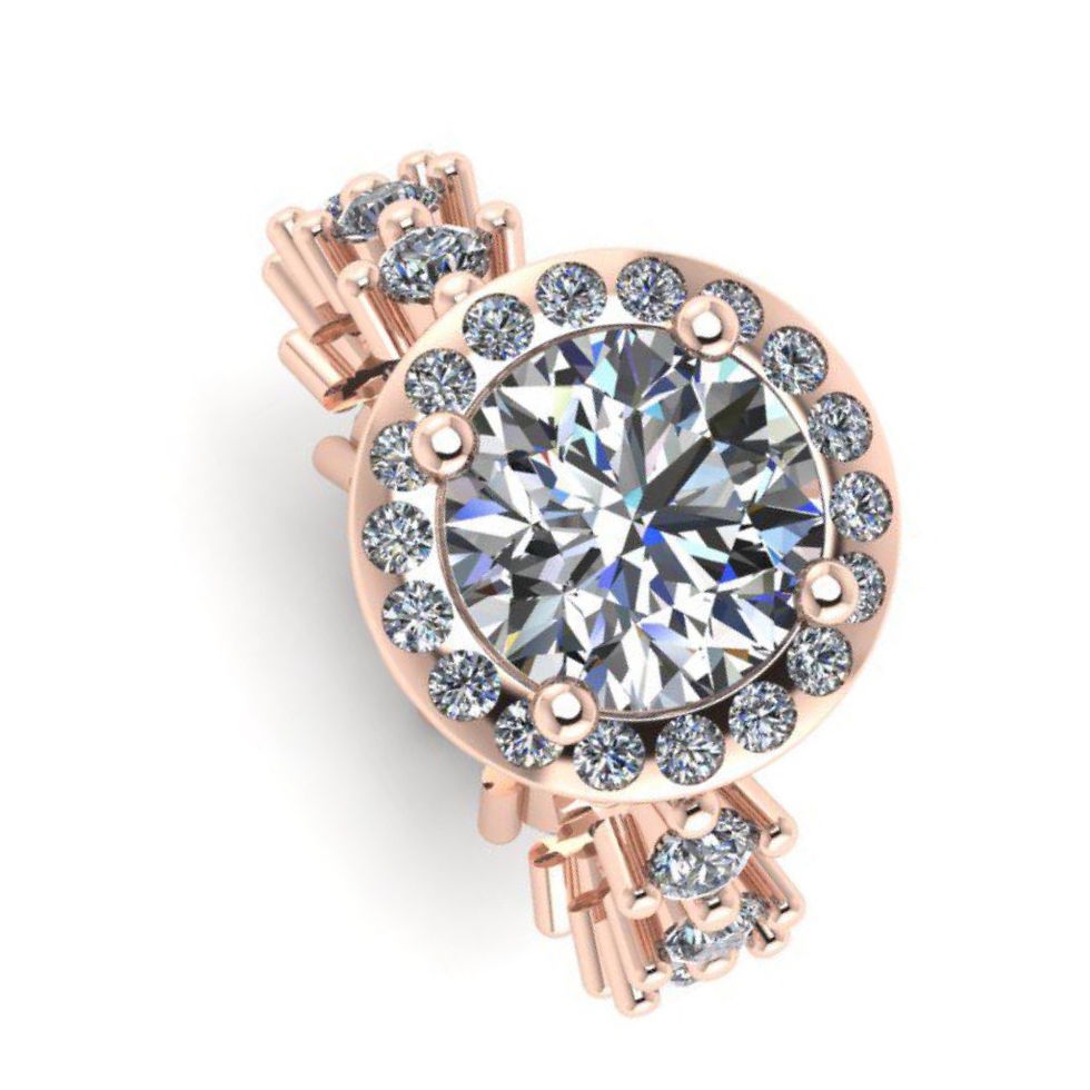 Thumbnail: Diamond Semi-Set Rose Gold engagement Ring