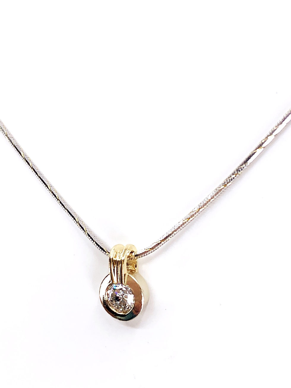 Thumbnail: Diamond Circle Two Tone Pendant